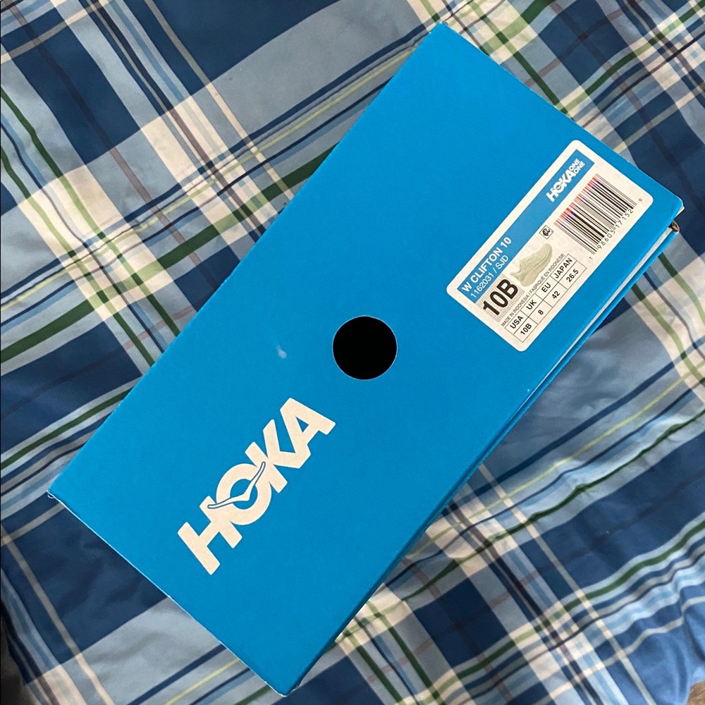 Empty Hoka Clifton 10 Blue Shoe Box with White Logo - Picture 5 of 12